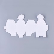 Boîte cadeau coeur à monter soi-même 6x6x4.5 cm - Blanc pailleté x5