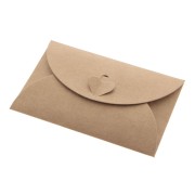 Enveloppe en kraft avec fermeture en forme de coeur 10.5x7 cm - Marron x1|raw }}