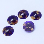 Cabochon rond en acétate 18 mm - Ecaille de tortue - Violet - Doré x1