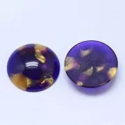 Cabochon rond en acétate 18 mm - Ecaille de tortue - Violet - Doré x1