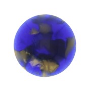 Cabochon rond en acétate 18 mm - Ecaille de tortue - Bleu nuit - Doré x1