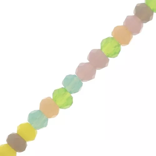 Perles rondelles facettées - rondes aplaties -2x1.5 mm - Pastel x33cm