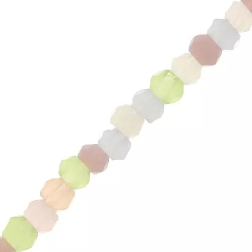 Perles rondelles facettées - rondes aplaties -2x1.5 mm - Multicolore clair x33cm