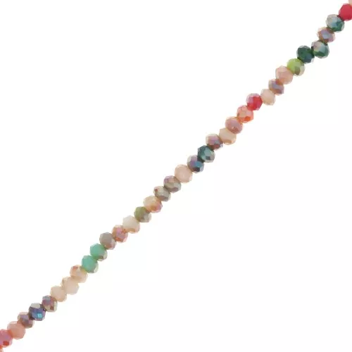 Perles rondelles facettées - rondes aplaties 2.5x2 mm - Multicolore AB x30cm