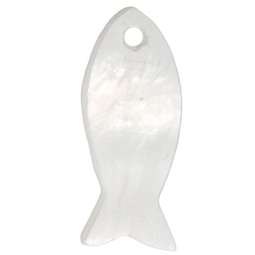 Sequins poissons 21.5 mm en nacre - Naturel x10