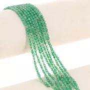 Perles Rondes facettées 3 mm pierre gemme Agate teintée - Vert x37cm