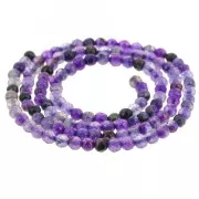 Perles Rondes facettées 3 mm pierre gemme  Agate teintée - Violet x36cm
