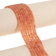 Perles Rondes facettées 3.5 mm pierre gemme Agate - Orange x37cm