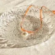 Perles Rondes facettées 3.5 mm pierre gemme Agate - Orange x37cm