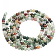Perles Rondes facettées 2.5 mm pierre gemme  - Agate Verte x39cm