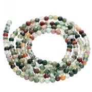 Perles Rondes facettées 2.5 mm pierre gemme  - Agate Verte x39cm