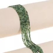 Perles Rondes facettées 2 mm pierre gemme - Agate Verte x39cm
