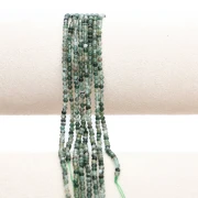 Perles Rondes facettées 2.5 mm pierre gemme  - Agate Verte x38cm