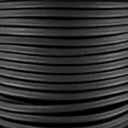 Cordon cuir européen 4 mm - Noir x1m