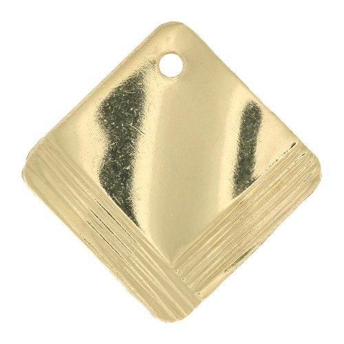 Breloque losange travaillée 15 mm - Gold filled (or laminé) x1