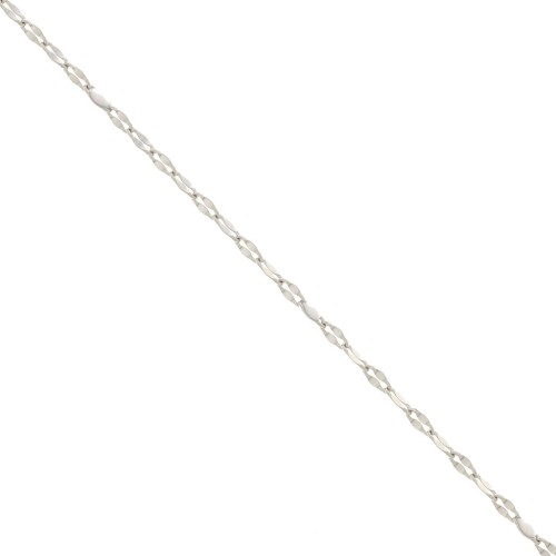 Chaîne maille fantaisie - résine époxy 1.5 mm - Blanc - Acier inoxydable x90cm