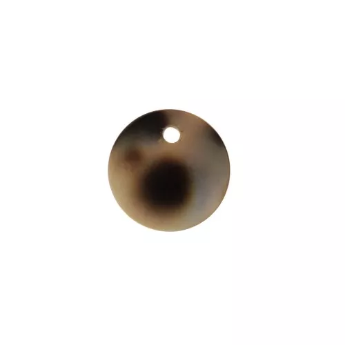 Sequins ronds 11 mm imprimé léopard en nacre - Marron - Noir x6
