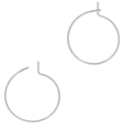 Créoles fines à décorer 18 mm - Rhodié x2