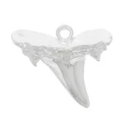 Pendentif dent de requin 13x16 mm - Placage Argent fin x1