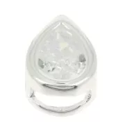 Pendentif goutte avec un oxyde de zirconium 9x6 mm - Placage Argent fin - Crystal x1