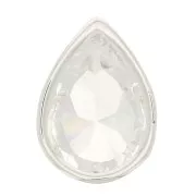 Pendentif goutte avec un oxyde de zirconium 9x6 mm - Placage Argent fin - Crystal x1
