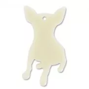 Pendentif chien 58 mm Crème x1