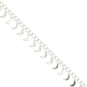 Chaîne maille Rombo avec petites lunes 6.75 mm - Placage argent fin x50cm|raw }}