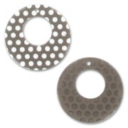 Pendentif 34 mm Light Grey à pois Blanc x1|raw }}