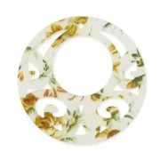 Pendentif décoré 46 mm Fleuri x1