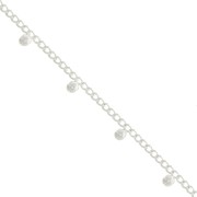 Chaîne maille Rombo avec petites boules 4.8 mm - Placage argent fin x50cm|raw }}