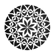 Pochoir en plastique - motif Mandala graphique 12x12 cm - Blanc x1|raw }}