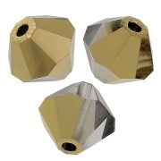 Perles toupies Preciosa - Rondelle Bead 6 mm - Crystal Aurum Half x12