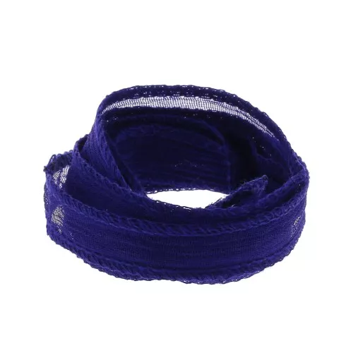 Ruban de soie 10 mm - Bleu marine x85cm