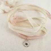 Ruban de soie 10 mm - Caramel clair x85cm