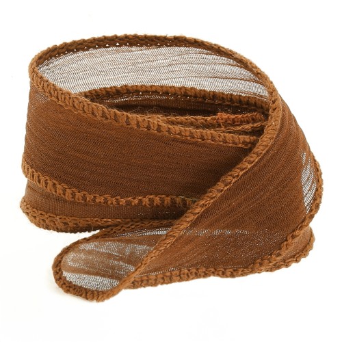 Ruban de soie 10 mm - Sepia x85cm