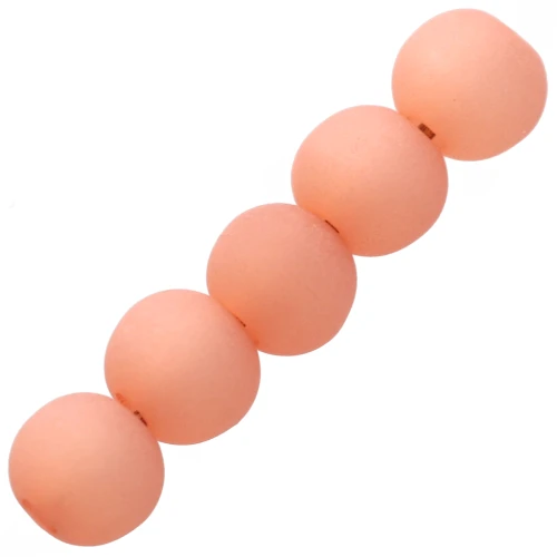 Perles rondes Polaris Dépolies 4 mm Light Peach x20