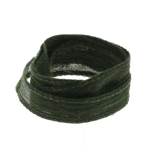 Ruban de soie 10 mm - Kaki x85cm