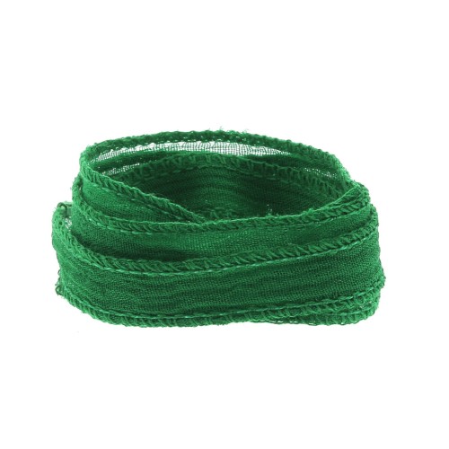 Ruban de soie 10 mm - Vert x85cm