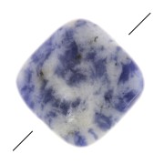 Perle facettée carrée 12 mm en pierre gemme - Sodalite x1