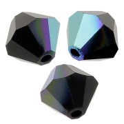 Perles toupies Preciosa - Rondelle Bead 6 mm - Jet AB x12|raw }}