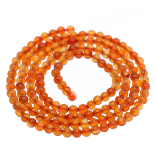Perles rondes 2.5 mm pierre gemme - Cornaline x39cm