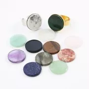 Cabochon rond plat 20 mm - Howlite x1