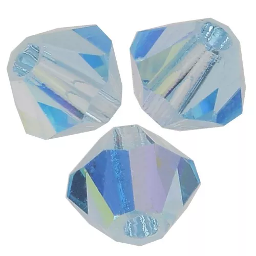 Perles toupies Preciosa - Rondelle Bead 4 mm - Aquamarine AB x30
