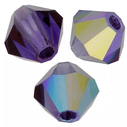 Perles toupies Preciosa - Rondelle Bead 4 mm - Deep Tanzanite AB x30