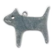 Pendentif chien 29x35 mm rhodié x1