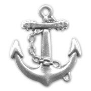 Pendentif ancre marine 31 mm argenté vieilli x1|raw }}
