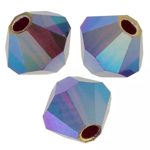 Perles toupies Preciosa - Rondelle Bead 4 mm - Siam AB 2X x30