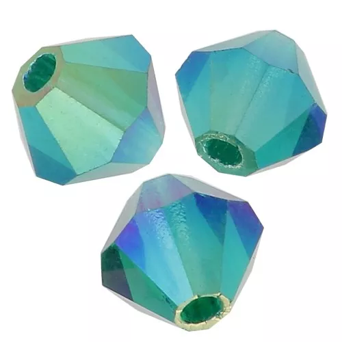 Perles toupies Preciosa - Rondelle Bead 4 mm - Emerald AB 2X x30