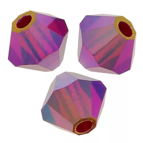 Perles toupies Preciosa - Rondelle Bead 4 mm - Light Siam AB 2X x30