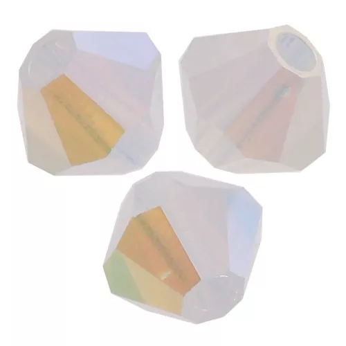 Perles toupies Preciosa - Rondelle Bead 4 mm - White Opal AB 2X x30